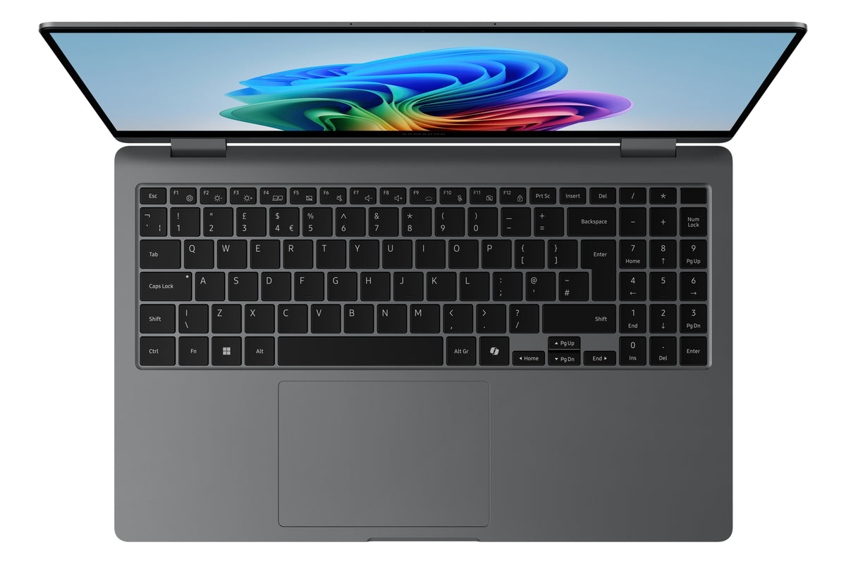 Samsung Galaxy Book5 360 Intel Core Ultra 5 226V Laptop 39,6 cm (15.6") Touchscreen Full HD 16 GB LPDDR5x-SDRAM 512 GB SSD Wi-Fi 7 (802.11be) Windows 11 Pro Deutsch Grau