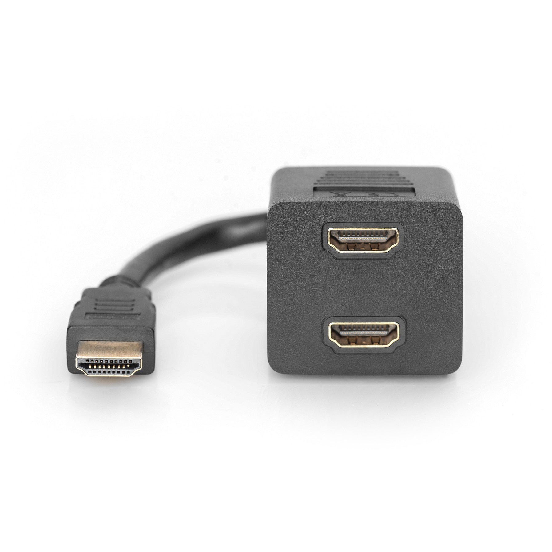 DIGITUS HDMI Y-Verteilerkabel. 0.2m. gold-schwarz