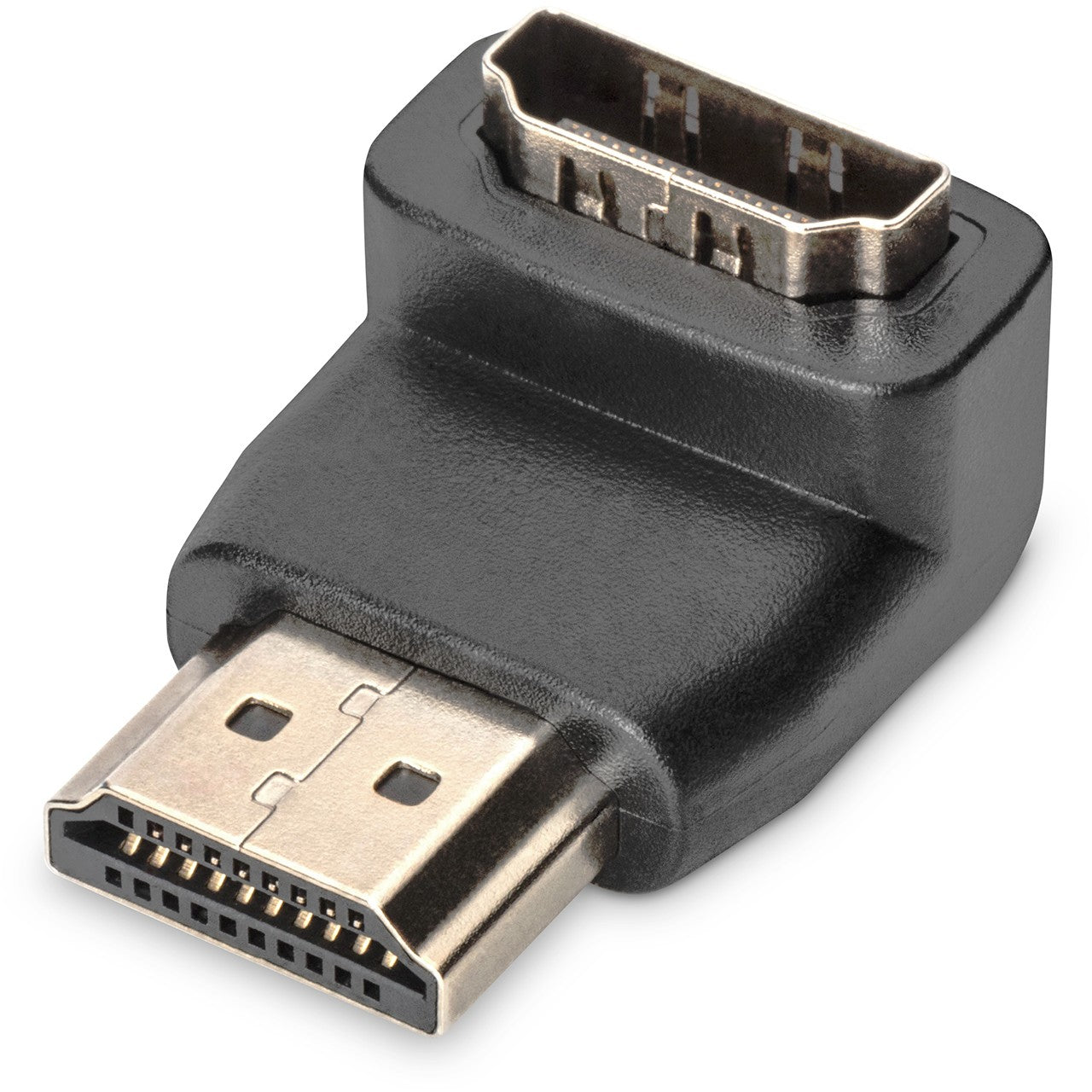 DIGITUS HDMI Adapter. 90° gewinkelt. schwarz-gold