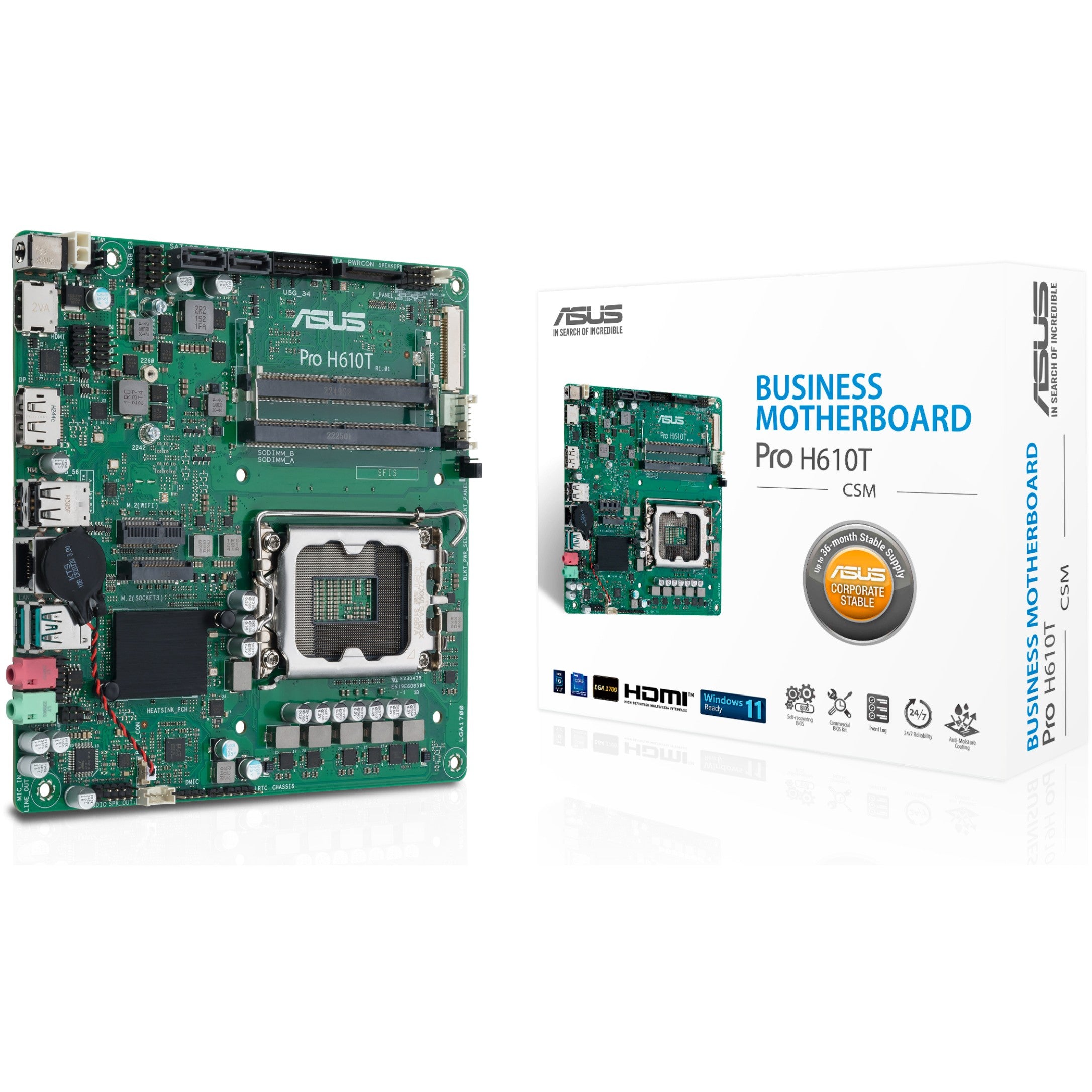1700 ASUS PRO H610T-CSM mITX