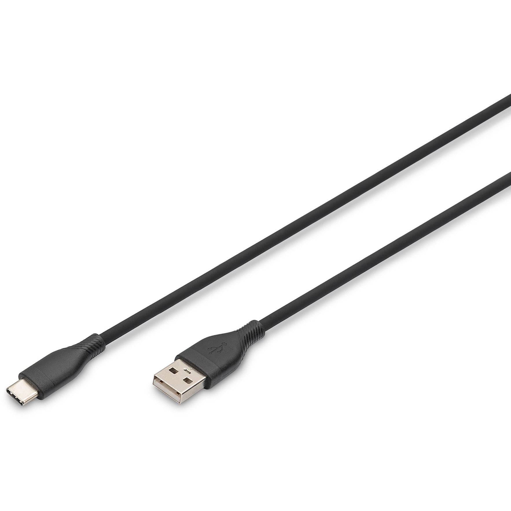 DIGITUS USB 2.0 Kabel Typ C -A Silikon St/St 0.5m schwarz