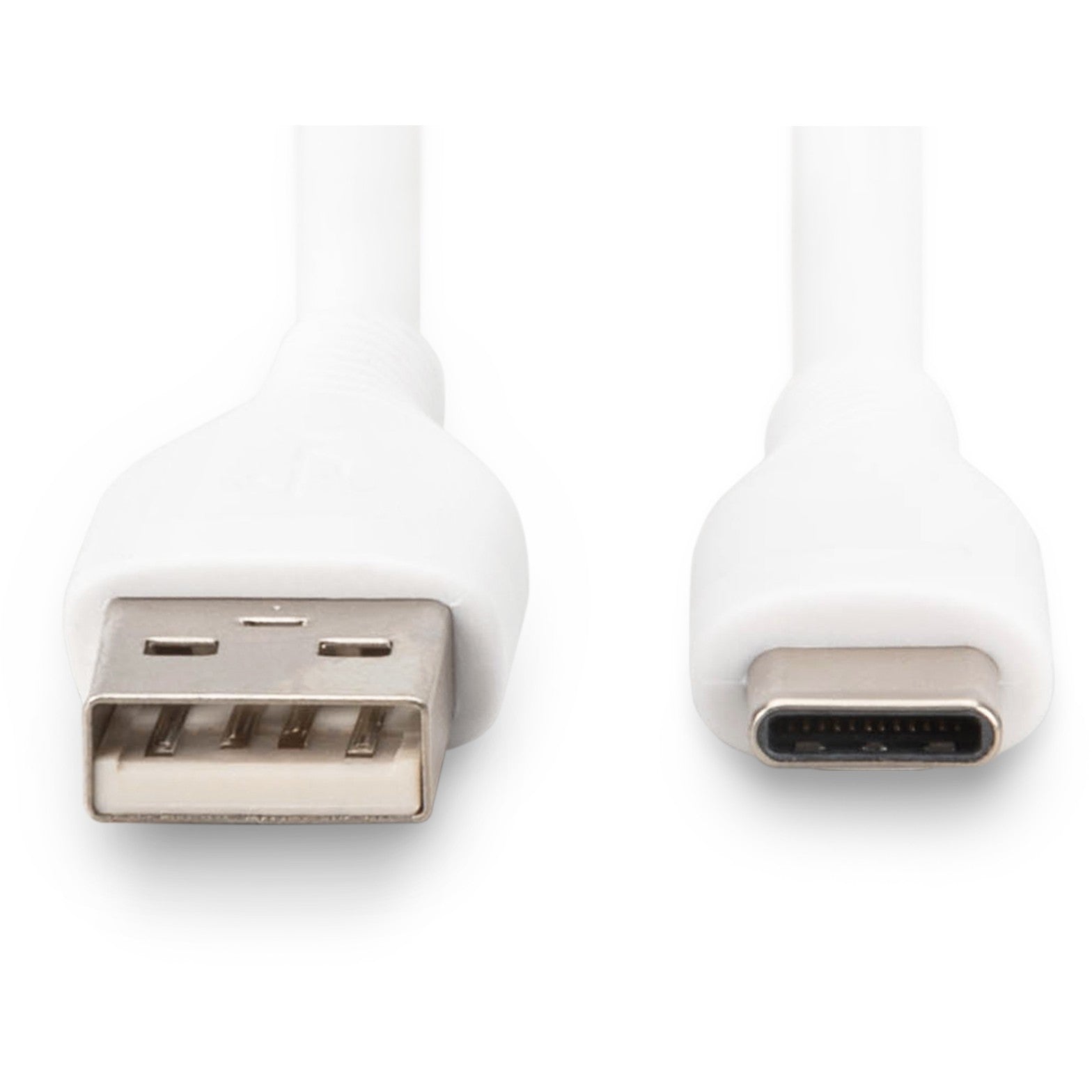 DIGITUS USB 2.0 Kabel Typ C -A Silikon St/St 0.5m weiß