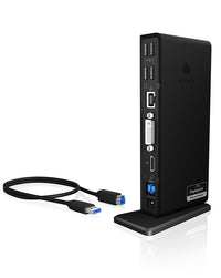ICY BOX IB-DK2241AC, 11 in 1 USB 3.2 Gen 1 Notebook Dockingstation, USB 3.2 Gen 1 auf: 2x USB 3.2 Gen 1+2x Video(HDMI+DVI)+1xGigabitLAN+4xUSB 2.0+Audio+Charge