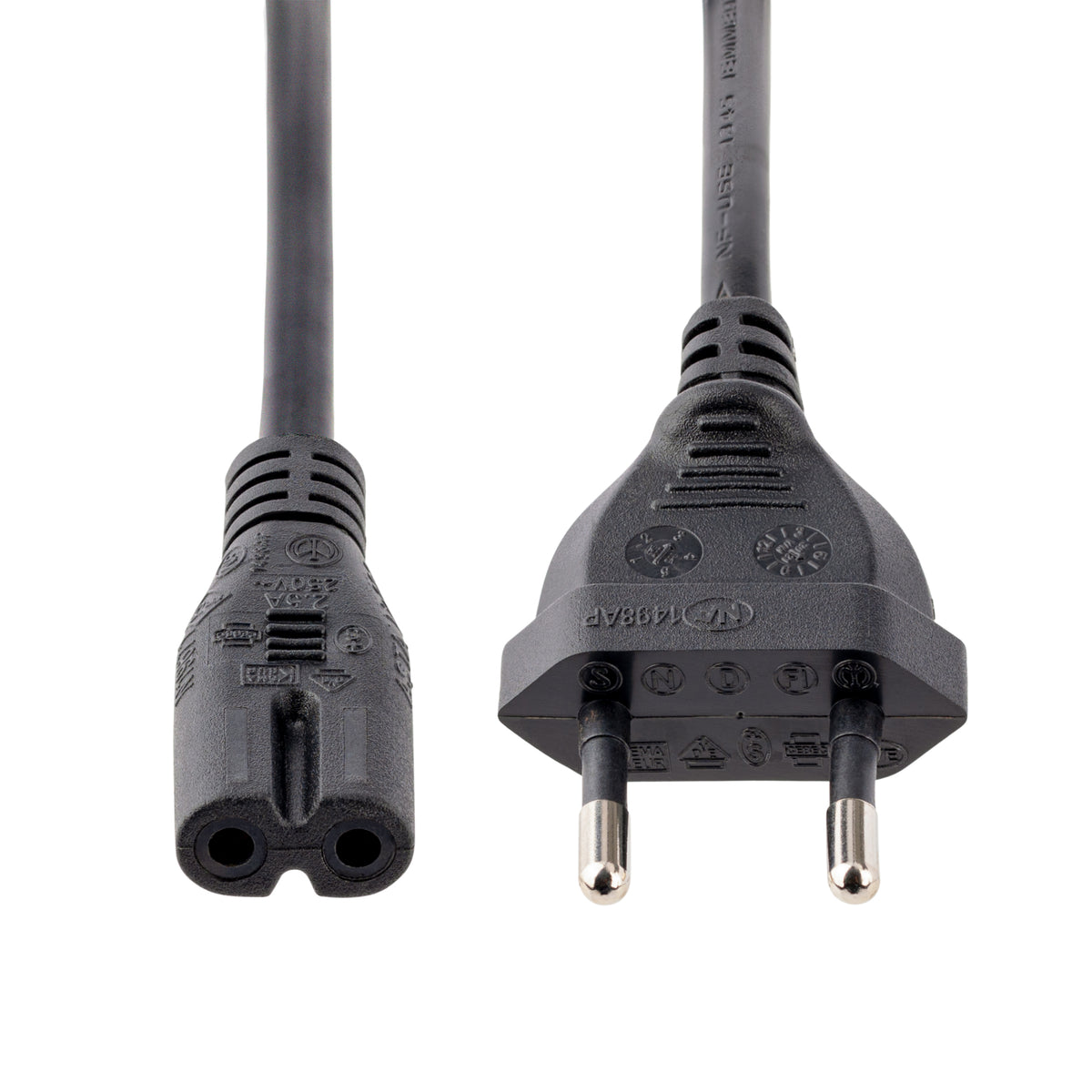 StarTech.com 1 m Laptop Ladekabel, EU Stecker auf C7, 2,5A 250V, 18AWG, Laptop Ersatzkabel, Drucker Stromkabel, Laptop Stromkabel/Netztkabel - UL gelistet