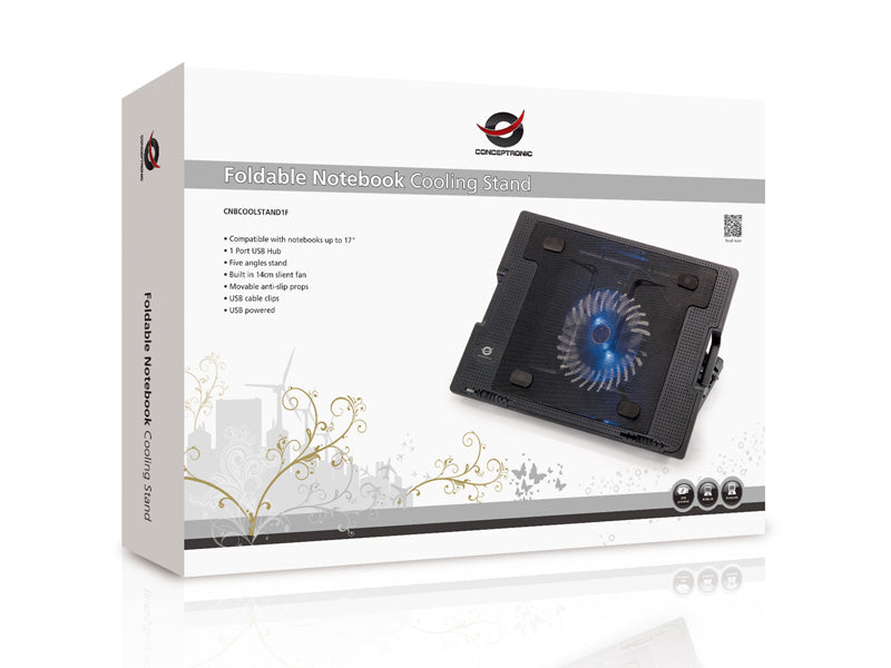 Conceptronic Klappbarer kühlender Notebook-Ständer