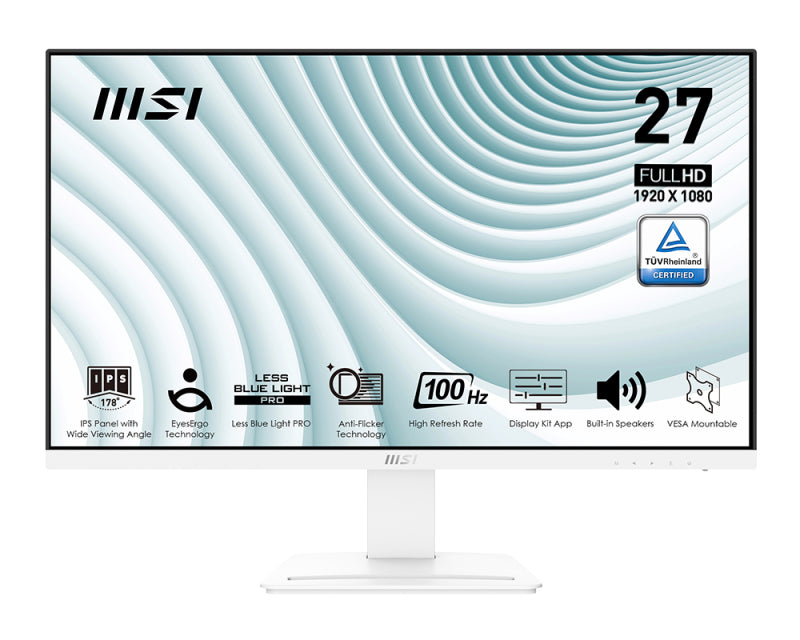 MSI Pro MP273AWDE Écran d'ordinateur 68,6 cm (27") 1920 x 1080 pixels Full HD LCD Blanc