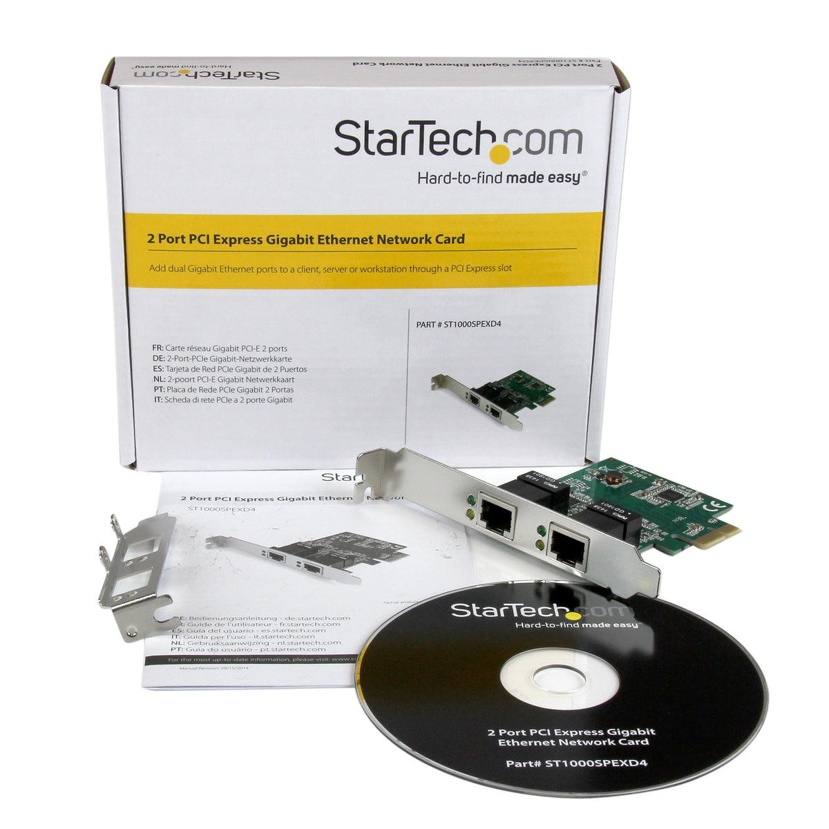 StarTech.com 2 Port Low Profile PCI Express Gigabit Ethernet Netzwerkkarte - PCIe Server Adapter