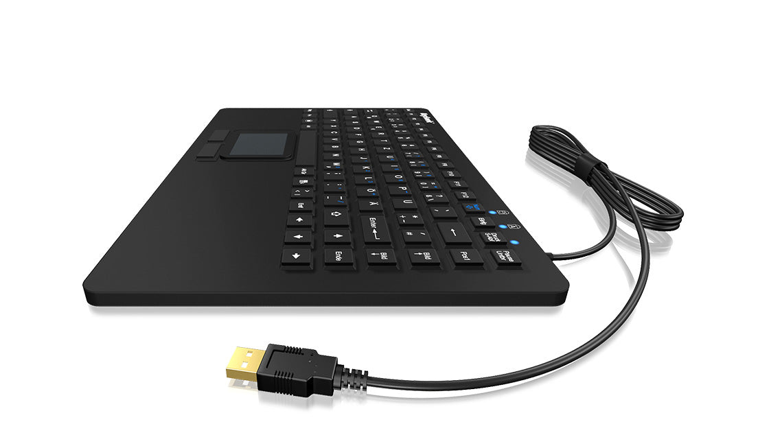 KeySonic KSK-5230 IN (US) Industrie Tastatur, USB, Touchpad, schwarz, 2 Maustasten, wasserdicht IP68