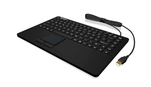 KeySonic KSK-5230 IN (CH) Industrie Tastatur, USB, Touchpad, schwarz, 2 Maustasten, wasserdicht IP68
