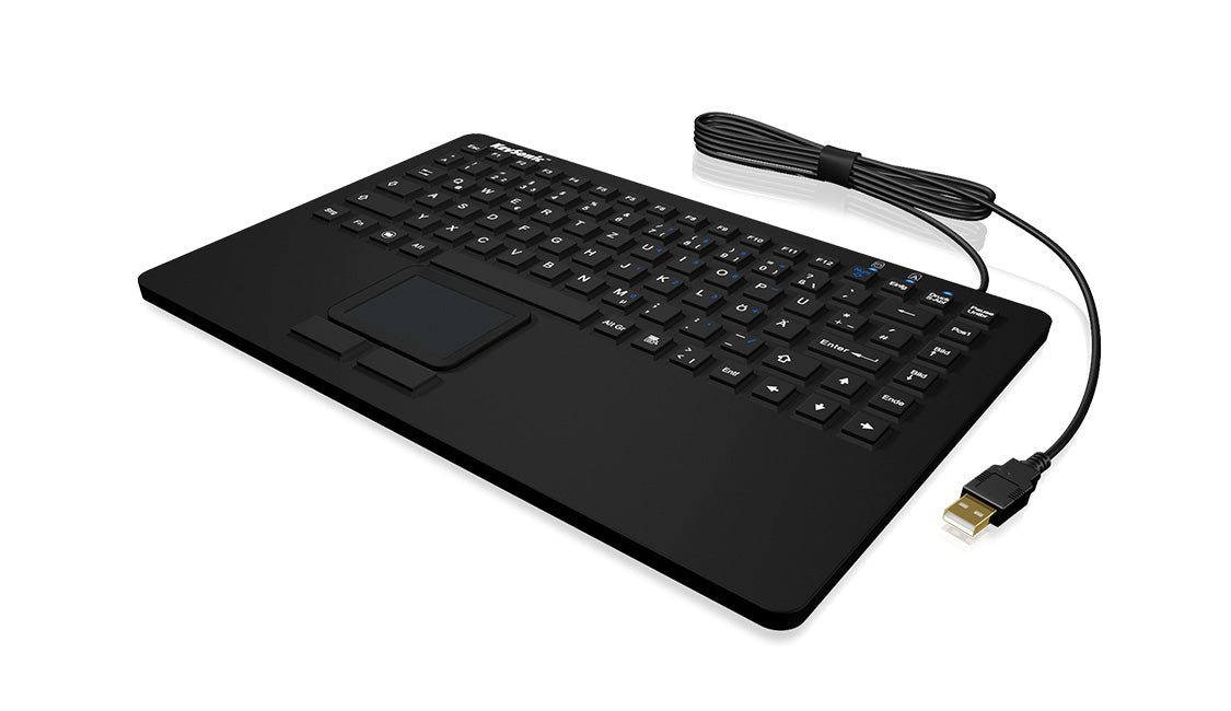 KeySonic KSK-5230 IN (US) Industrie Tastatur, USB, Touchpad, schwarz, 2 Maustasten, wasserdicht IP68