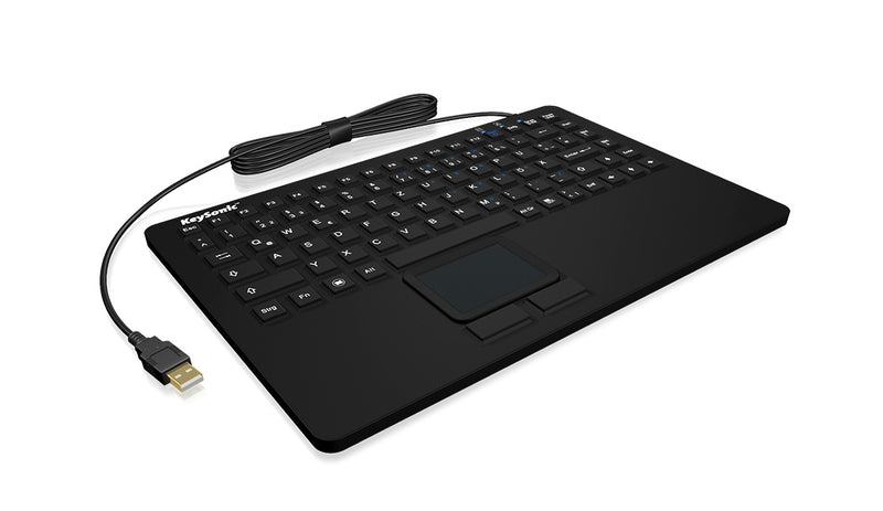 KeySonic KSK-5230 IN (DE) Industrie Tastatur, USB, Touchpad, schwarz, 2 Maustasten, wasserdicht IP68