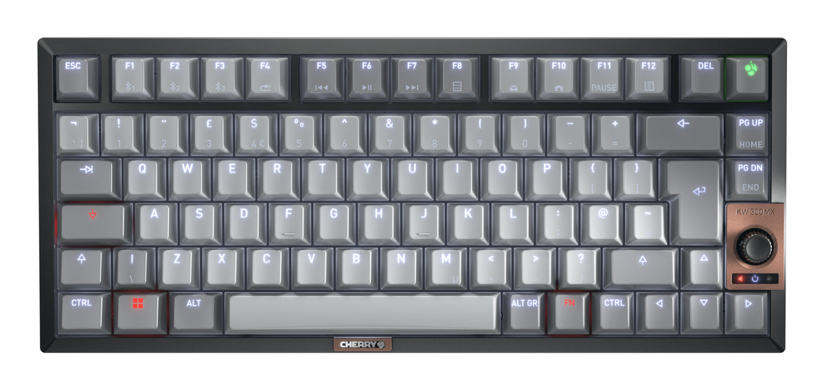 CHERRY KW 300W MX Tastatur Haus USB + Bluetooth QWERTY UK Englisch Schwarz, Kupfer, Grau