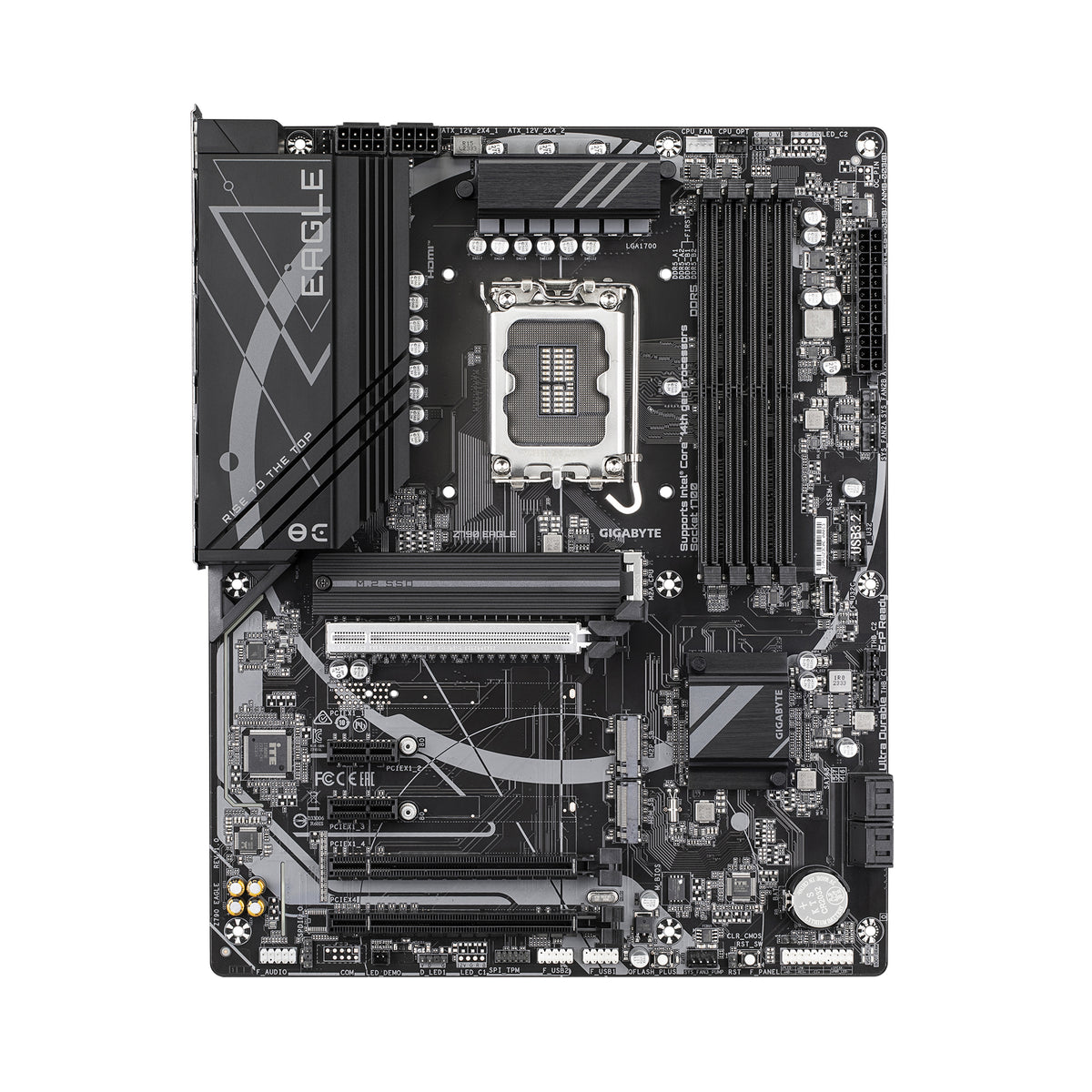 GIGABYTE Z790 EAGLE Motherboard - Unterstützt 14. Generation Intel Core CPUs, 12+1+1 Phasen VRM, bis zu 7600MHz DDR5 (OC), 3xPCIe 4.0 M.2, 2,5GbE LAN, USB 3.2 Gen 2