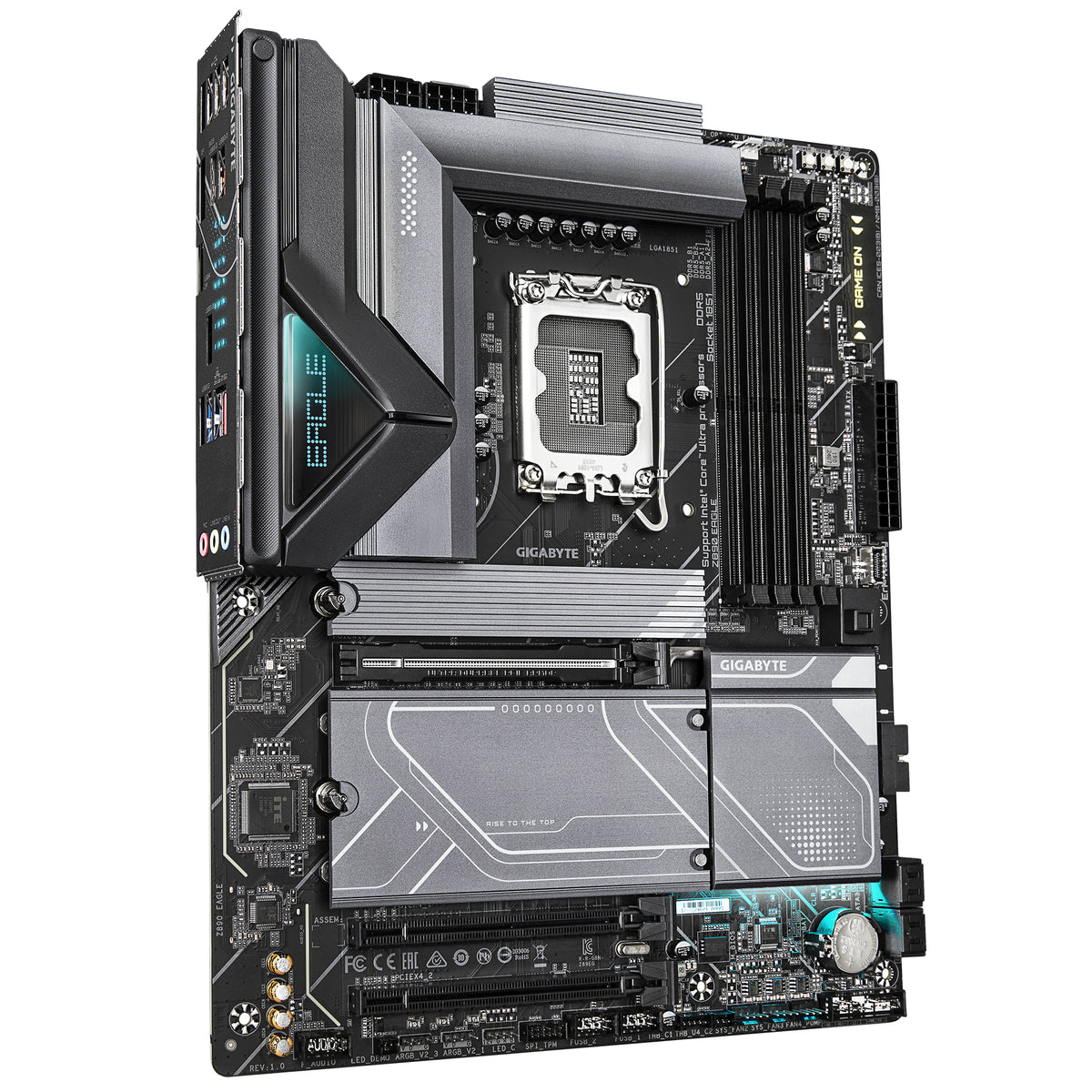GIGABYTE Z890 EAGLE Motherboard - Unterstützt Intel Core Ultra (Serie 2) CPUs, 14+1+2 Phasen VRM, bis zu 8800MHz DDR5 (OC), 1x PCIe 5.0 M.2 + 3x PCIe 4.0 M.2, 2,5GbE LAN, USB4