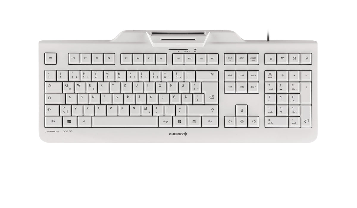 Contour Design KC 1000 SC Kabelgebundene Chipkarten Tastatur, Hell Grau, USB (QWERTZ - DE)