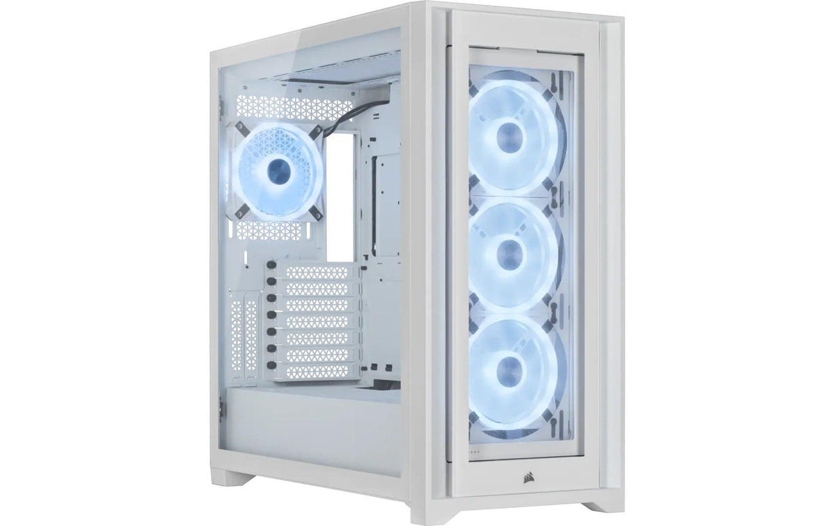 Corsair iCUE 5000X RGB QL Edition Boîtier Moyen Tour ATX Verre Trempé Blanc
