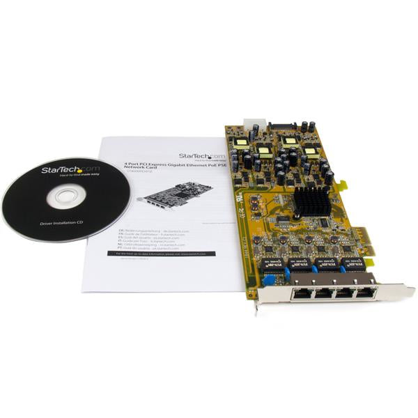 StarTech.com 4 Port Gigabit Power over Ethernet PCI Express Netzwerkkarte - PSE / PoE PCIe NIC