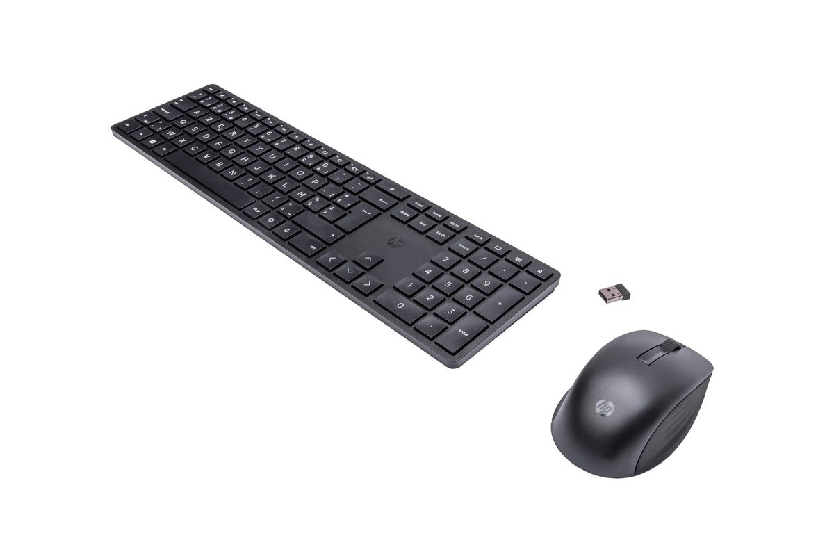 HP 650 Wireless Keyboard and Mouse Combo Tastatur Maus enthalten Haus RF Wireless AZERTY Belgisch Schwarz