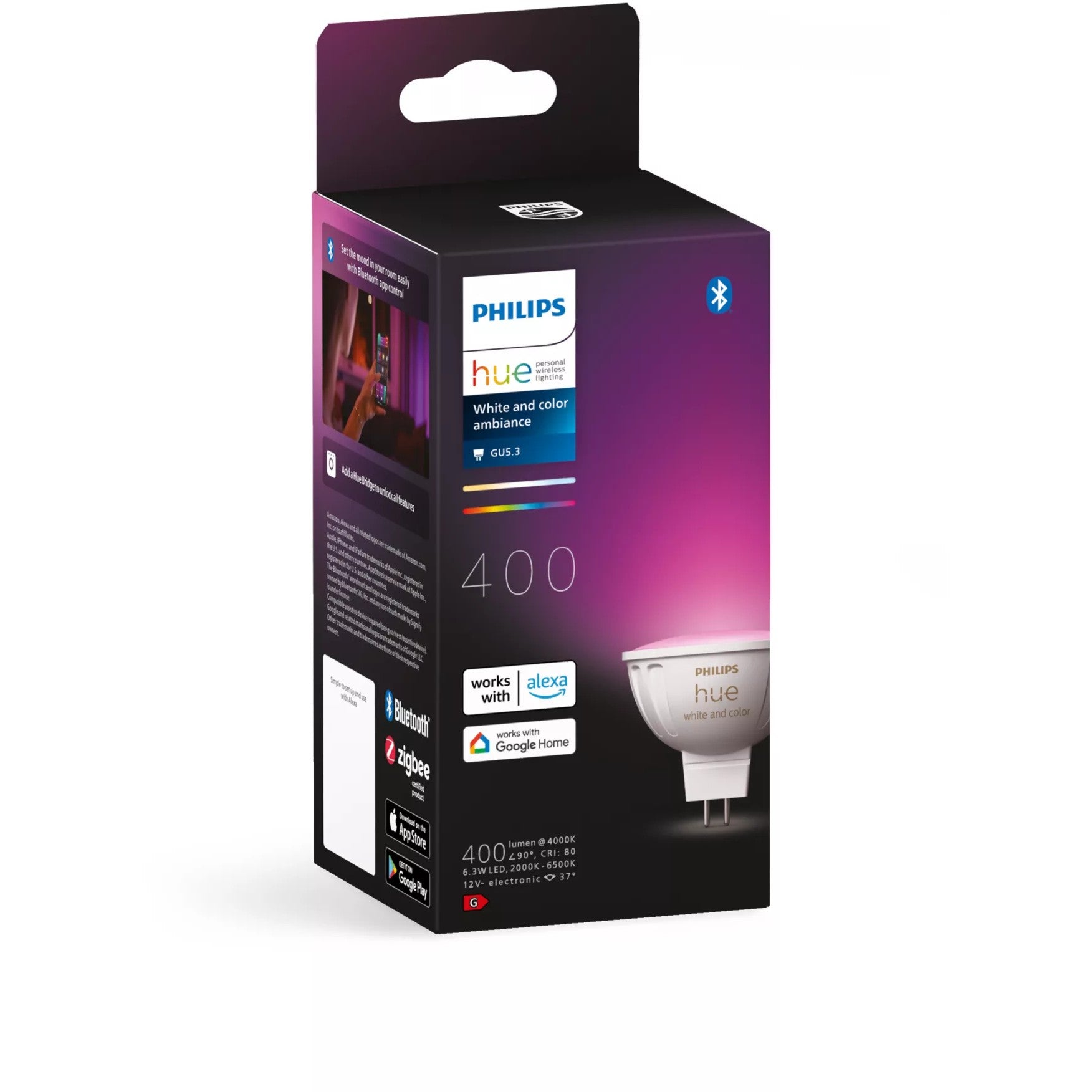 Philips Hue White & Color Ambiance MR16 LED Lampe Einzelpack 400lm