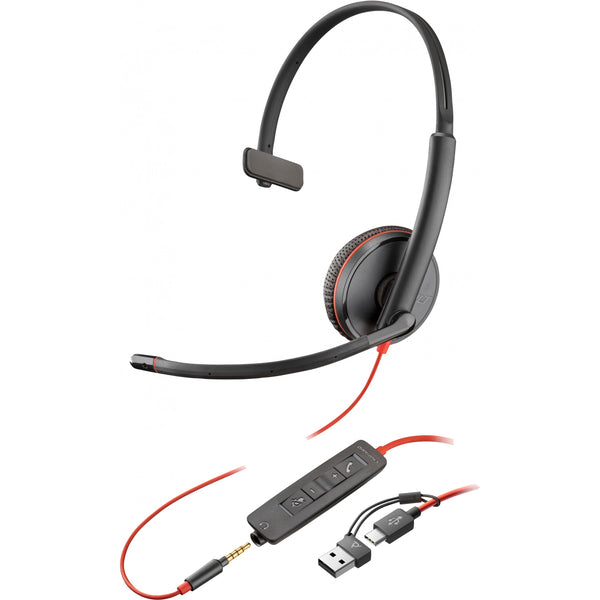 HP Poly Headset Blackwire C3215 Mono USB-C/A & 3.5 mm (bulk)