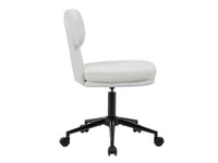 Equip 651023 Drehbarer Schreibtischstuhl, gepolsterter Chenille-Stuhl, Home-Office-Stuhl, höhenverstellbar, verchromtes Fußkreuz, Weiß