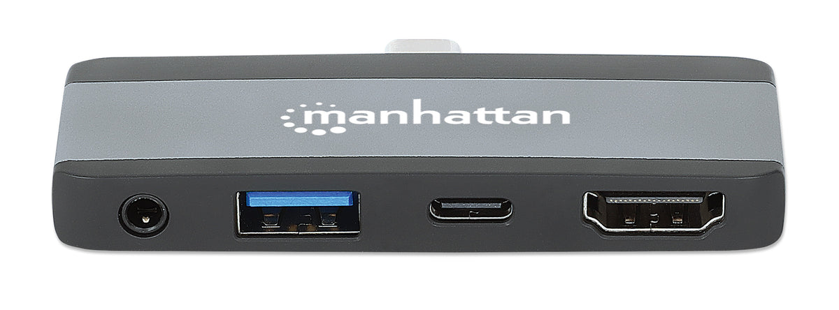 Manhattan 190404 laptop-dockingstation & portreplikator Kabelgebunden USB 3.2 Gen 2 (3.1 Gen 2) Type-C Grau