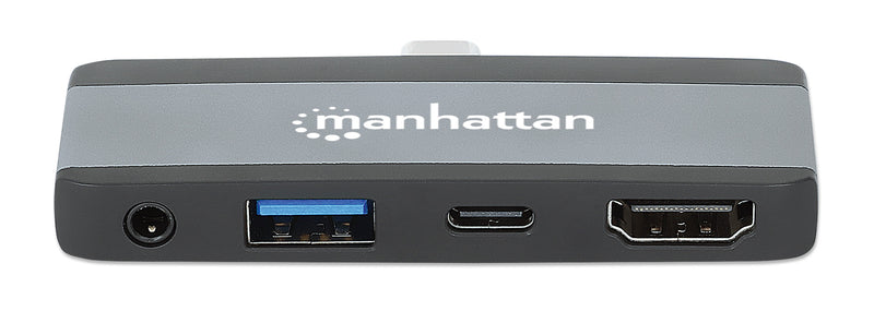 Manhattan 190404 laptop-dockingstation & portreplikator Kabelgebunden USB 3.2 Gen 2 (3.1 Gen 2) Type-C Grau