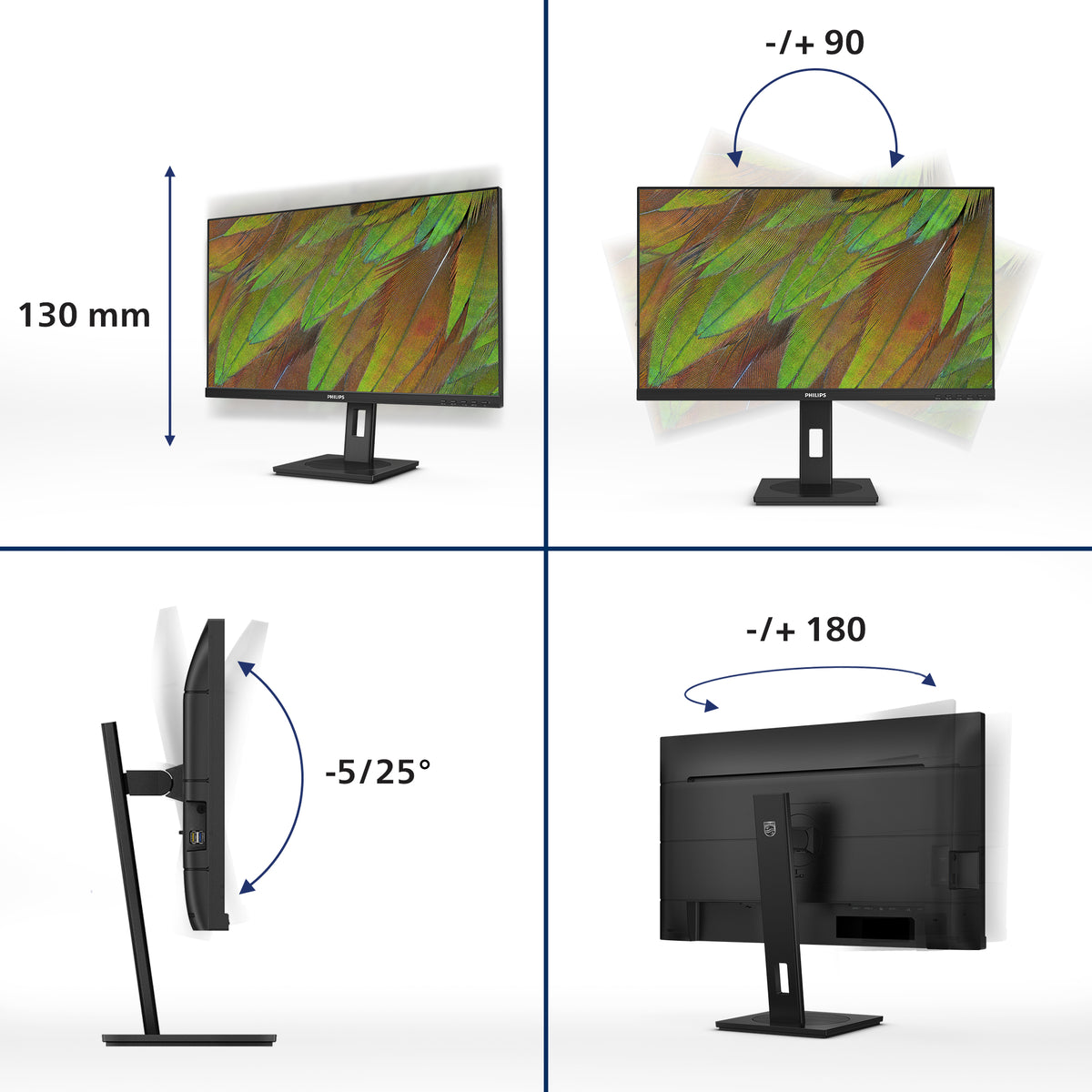 Philips 3000 series 27B1U3900/00 Computerbildschirm 68,6 cm (27") 3840 x 2160 Pixel 4K Ultra HD LCD Schwarz