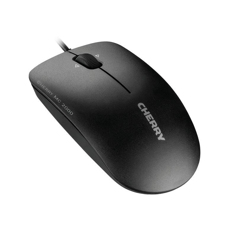 CHERRY MC 2000 Kabelgebundene Maus mit schwenkbarem Rad, Schwarz, USB