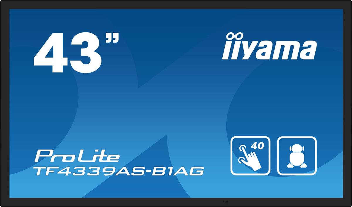 iiyama TF4339AS-B1AG Computerbildschirm 108 cm (42.5") 3840 x 2160 Pixel 4K Ultra HD LED Touchscreen Schwarz