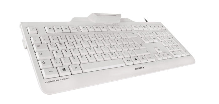 CHERRY KC 1000 SC Tastatur Universal USB AZERTY Belgisch Weiß