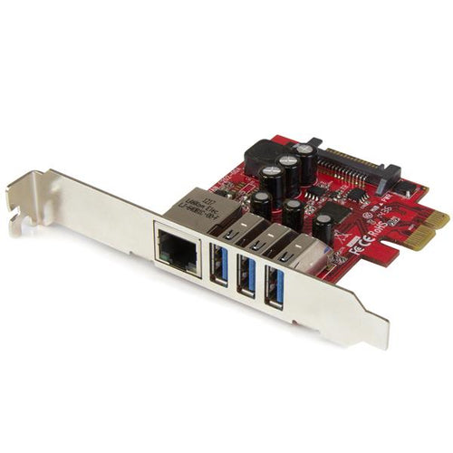 StarTech STARTECH.COM 3 Port PCI Express USB 3.0 Karte mit Gigabit Ethernet 3-fach PCIe
