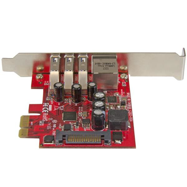 StarTech.com 3 Port PCI Express USB 3.0 Karte mit Gigabit Ethernet