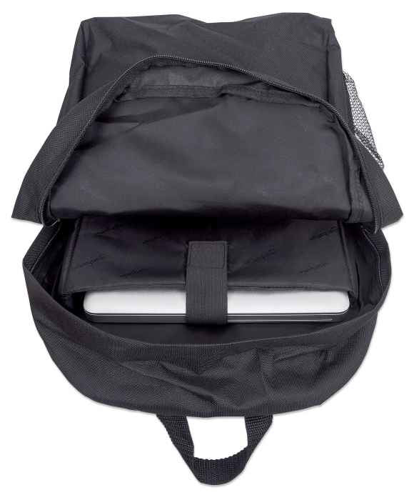 Manhattan Knappack Notebookrucksack, Für Notebooks bis 15,6", Top Load, sehr leicht, schwarz