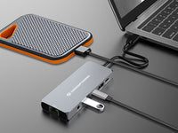 Conceptronic DONN22G laptop-dockingstation & portreplikator Kabelgebunden USB 3.2 Gen 2 (3.1 Gen 2) Type-C Grau