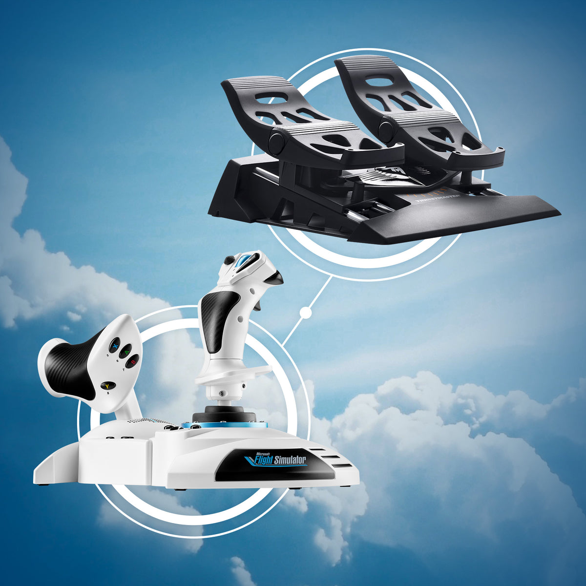Thrustmaster T.Flight Hotas One Microsoft Flight Simulator Edition Schwarz, Weiß USB Joystick + Motorsteuerungshebel Analog / Digital PC, Xbox One, Xbox One S, Xbox One X