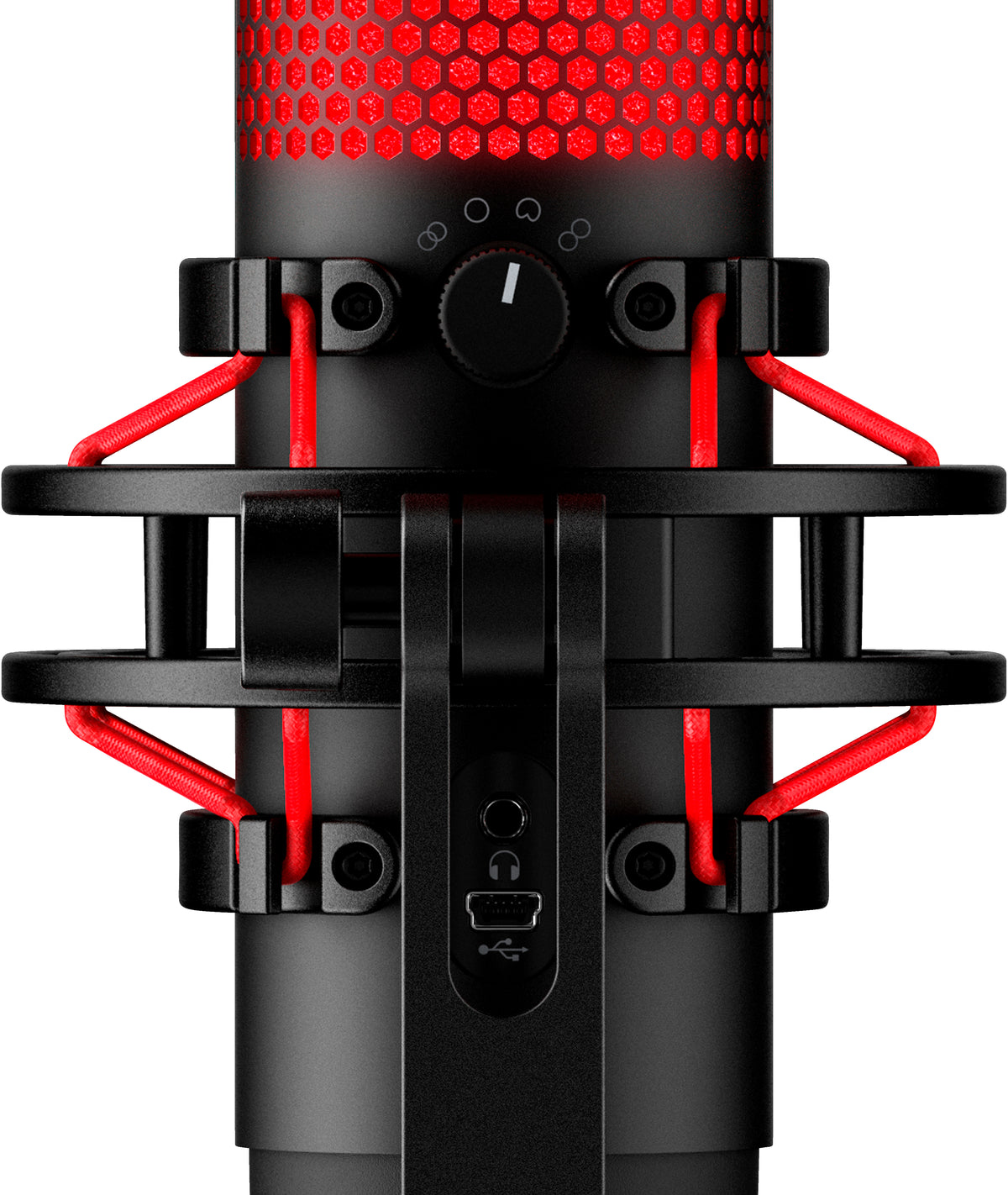 HyperX QuadCast - USB Microphone (Black-Red) - Red Lighting Rot PC-Mikrofon