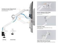 Equip 17"-35" Premium Monitor Schreibtischhalterung, Weiß