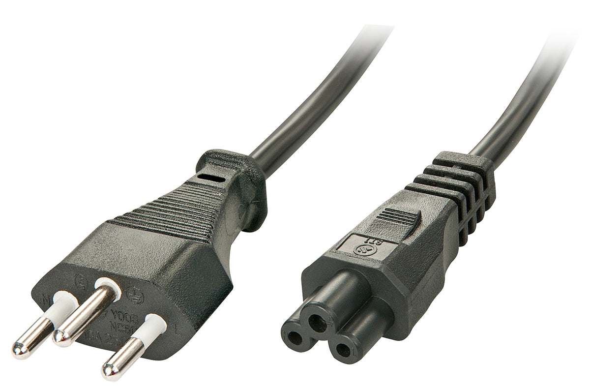 Lindy 30412 Stromkabel Schwarz 2 m C5-Koppler