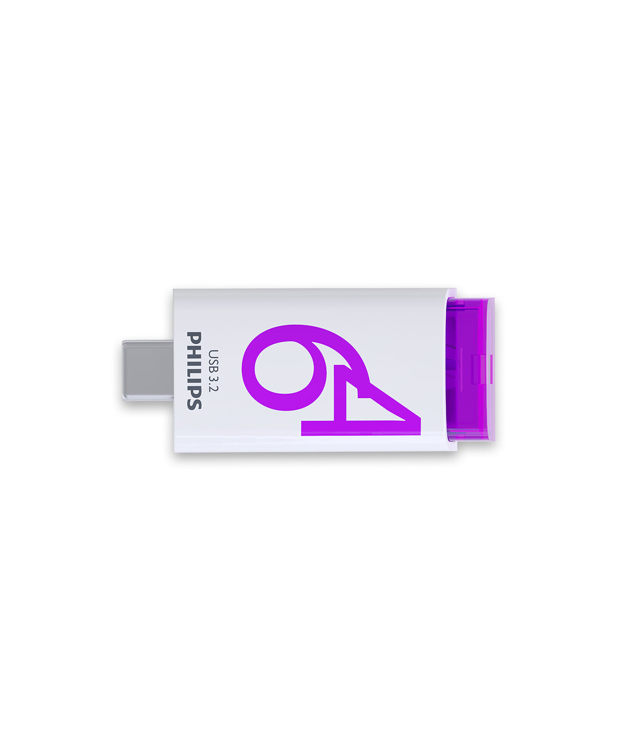 Philips Click USB-Stick 64 GB USB Typ-C 3.2 Gen 1 (3.1 Gen 1) Violett, Weiß