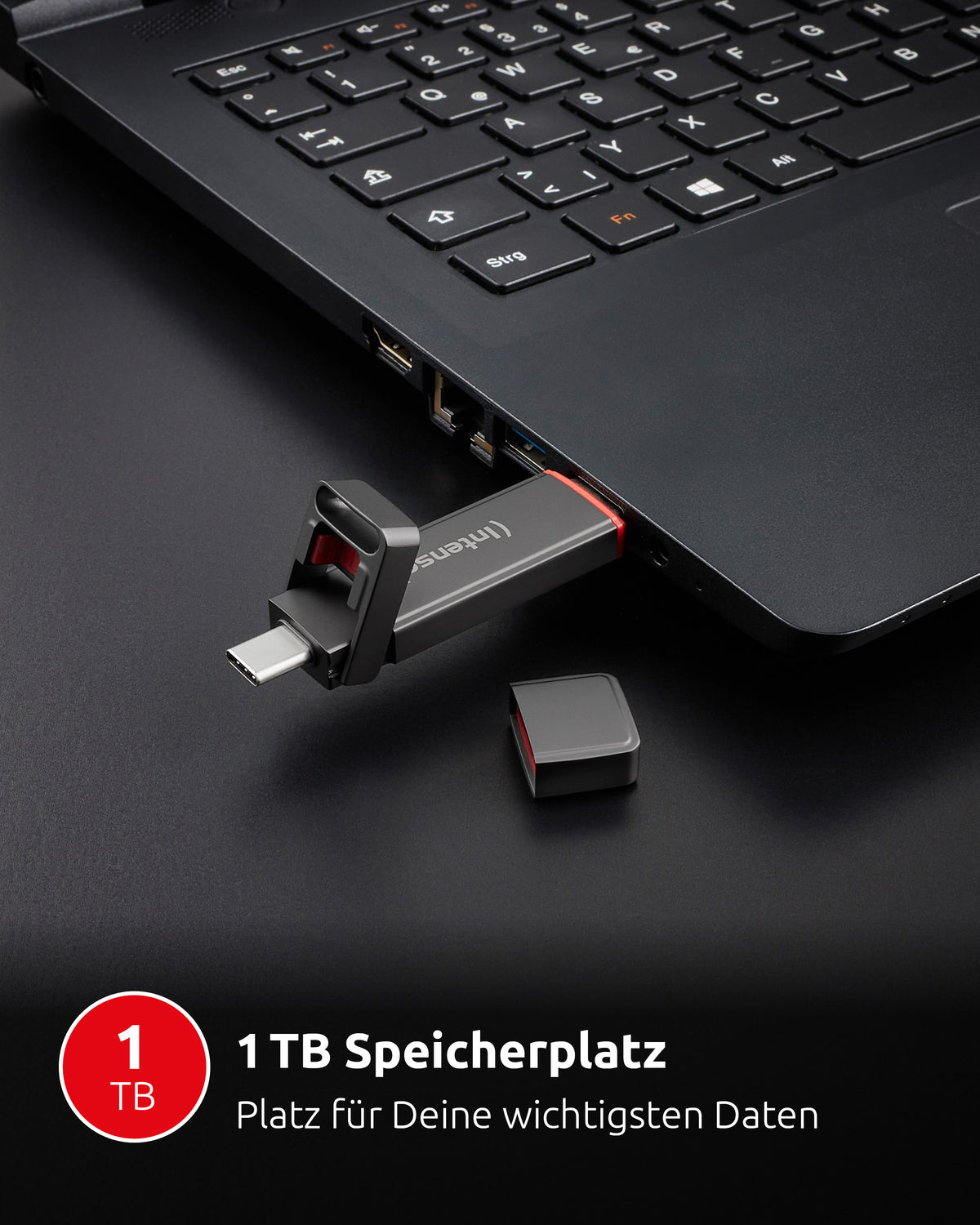 Intenso 3850460 Externes Solid State Drive 1 TB USB Type-A / USB Type-C 3.2 Gen 1 (3.1 Gen 1) Anthrazit