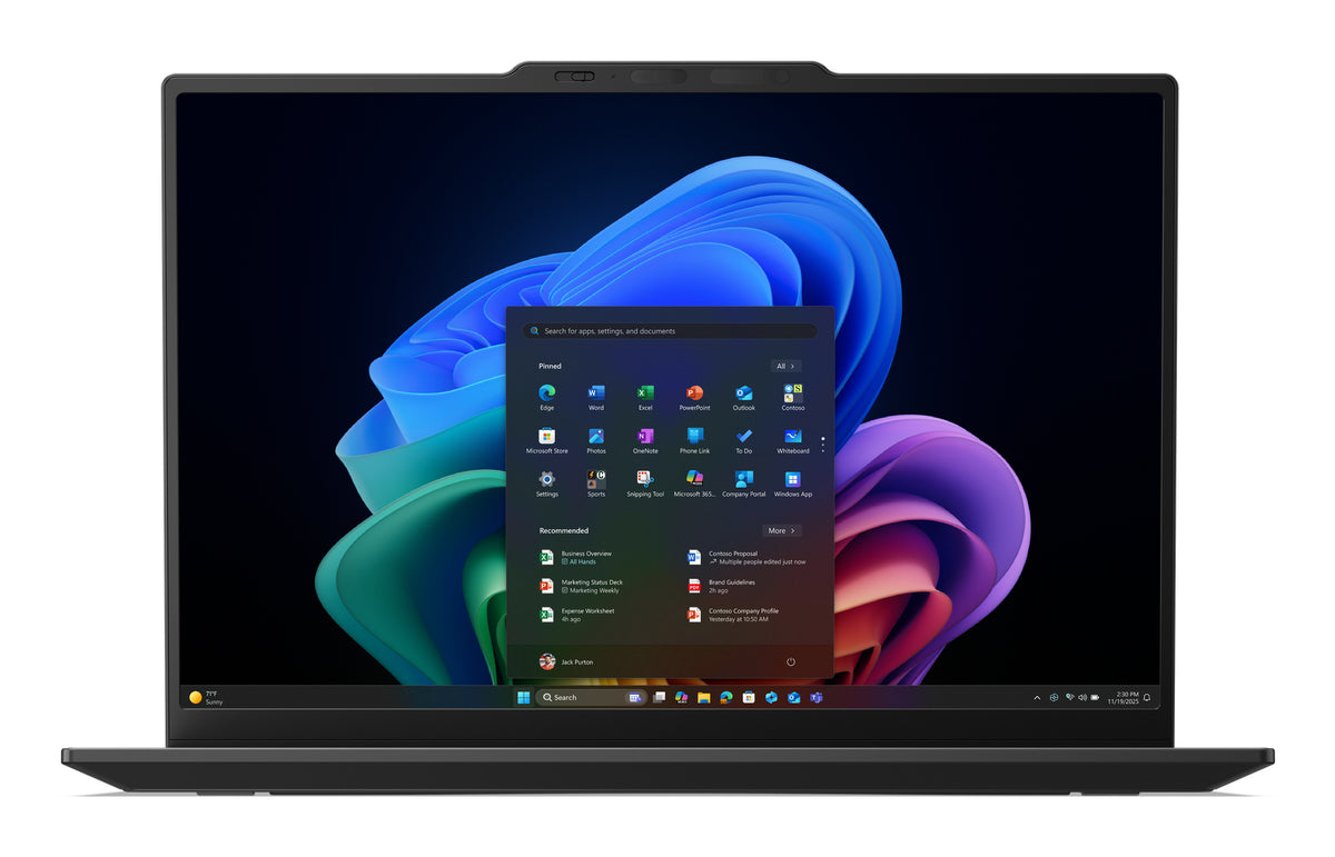 Lenovo ThinkPad X1 Carbon Gen 14 Aura Edition Copilot+ PC Intel Core Ultra 7 355 Laptop 35,6 cm (14") Touchscreen WUXGA 32 GB LPDDR5x-SDRAM 1 TB SSD Wi-Fi 7 (802.11be) Windows 11 Pro Schwarz Schweiz
