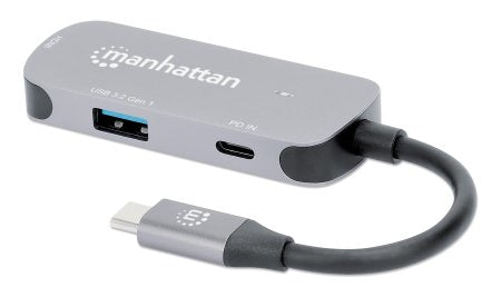 Manhattan 130707 laptop-dockingstation & portreplikator Kabelgebunden USB 3.2 Gen 1 (3.1 Gen 1) Type-C Aluminium