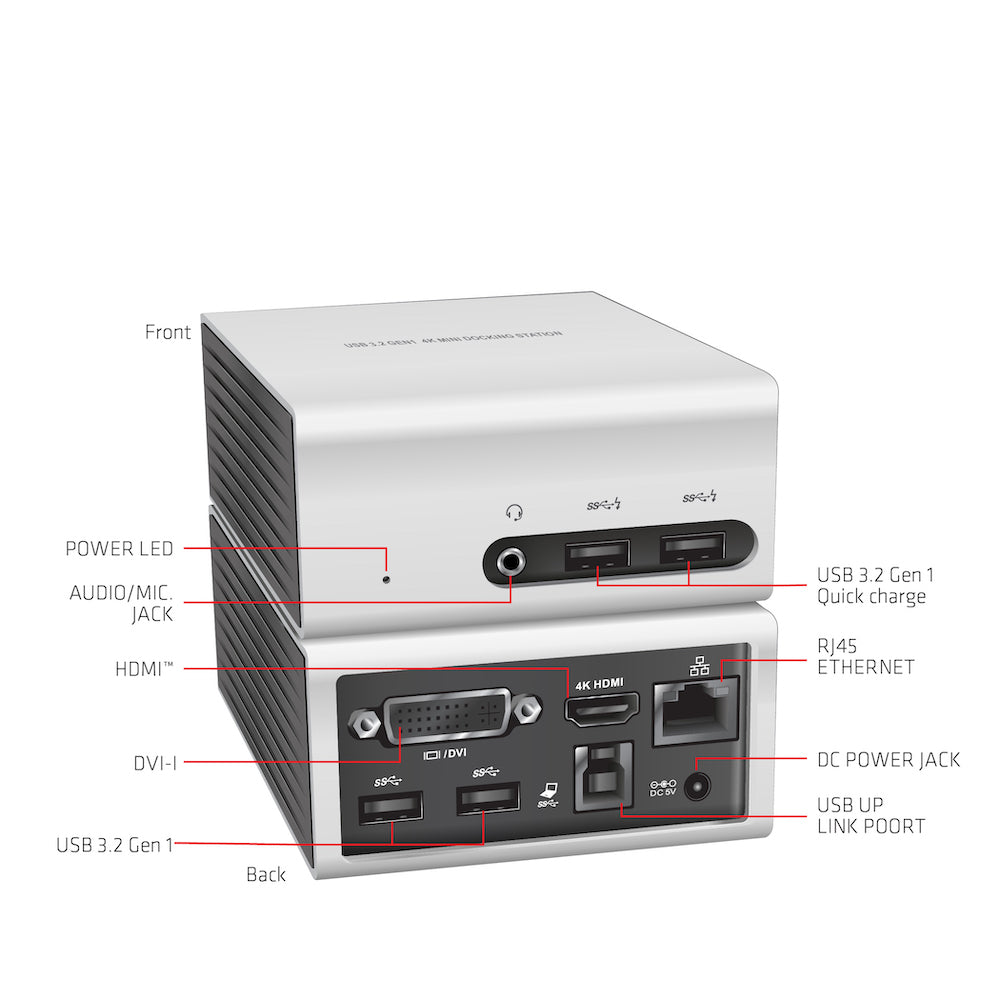 CLUB3D The Club 3D CSV-3104D USB 3.2 Gen 1 4K UHD at 30Hz Mini Docking Station Ultra slim design