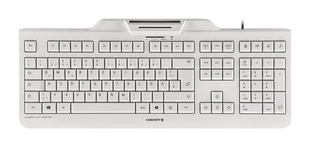 CHERRY KC 1000 SC Tastatur Universal USB AZERTY Belgisch Weiß