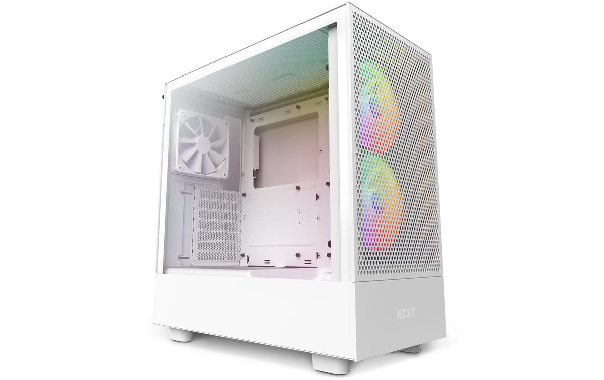 NZXT H5 Flow RGB (2023) ATX Mid Tower White Tempered Glass