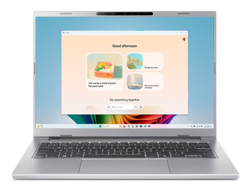 Acer Aspire 14 AI A14-61M-R03M Copilot+ PC AMD Ryzen AI 7 350 Laptop 35,6 cm (14") WUXGA 16 GB LPDDR5x-SDRAM 1 TB SSD Wi-Fi 6 (802.11ax) Windows 11 Home Silber
