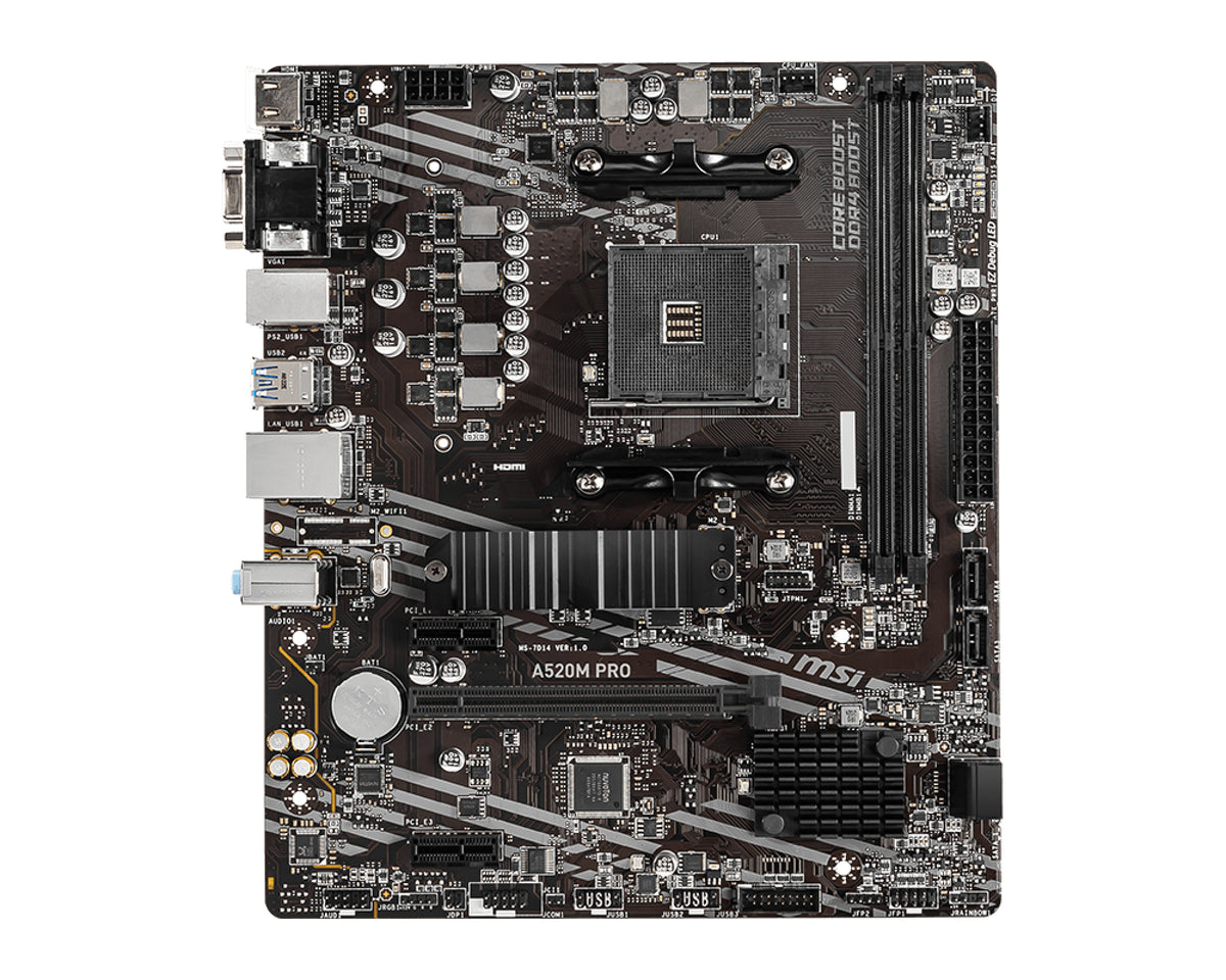 MSI A520M PRO Motherboard AMD A520 Sockel AM4 micro ATX