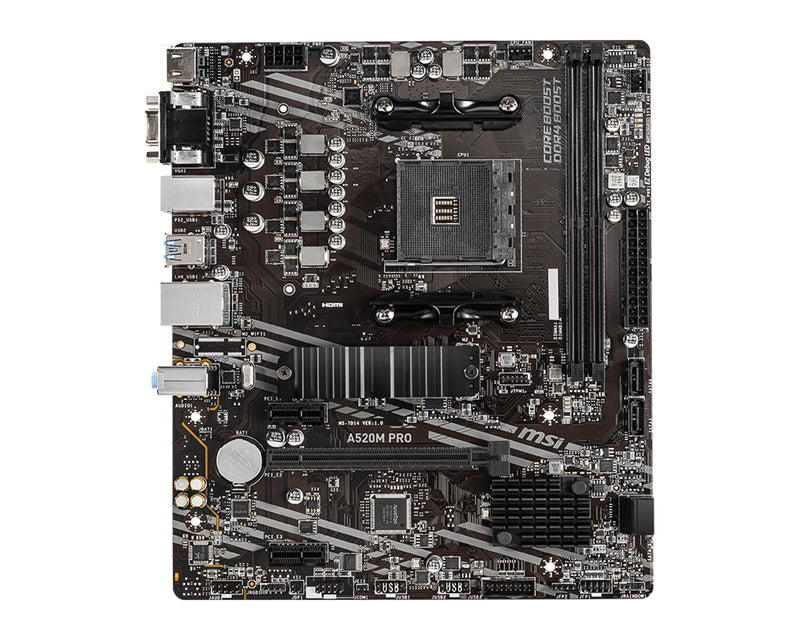 MSI A520M PRO Motherboard AMD A520 Sockel AM4 micro ATX