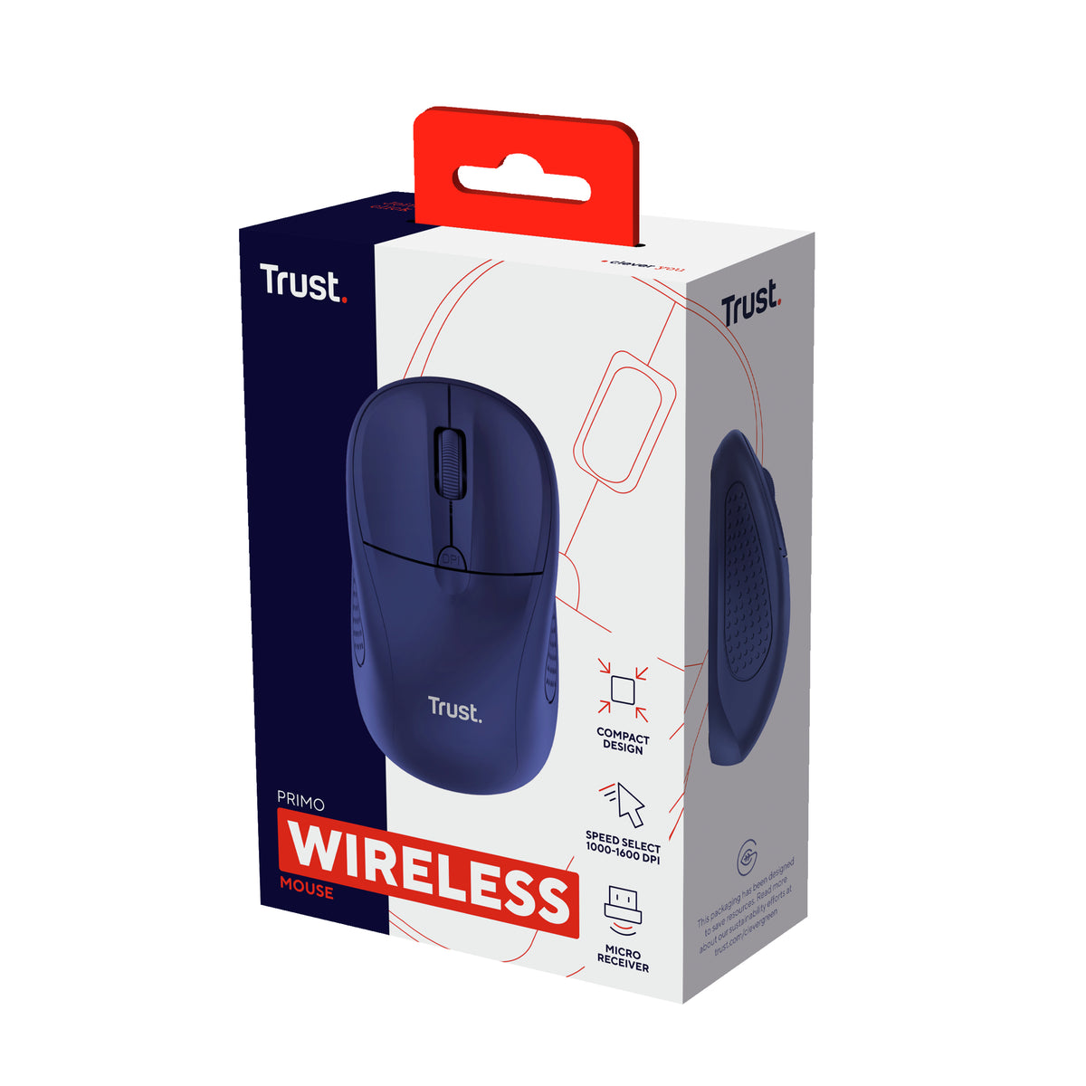 Trust Primo Maus Reisen Beidhändig RF Wireless Optisch 1600 DPI